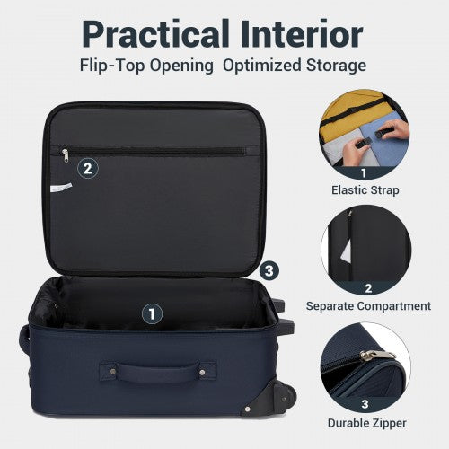 KSN2586 20-inch navy luggage set – detail view 9