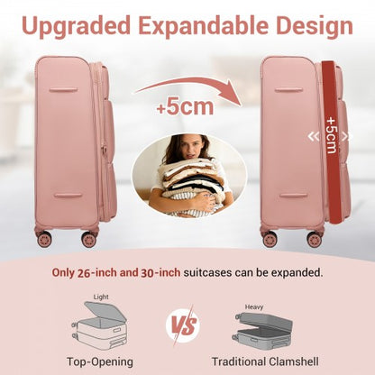 KSN2593 20/26/30-inch pink luggage set – set view