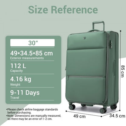 KSN2593 20/26/30-inch green luggage set – set view