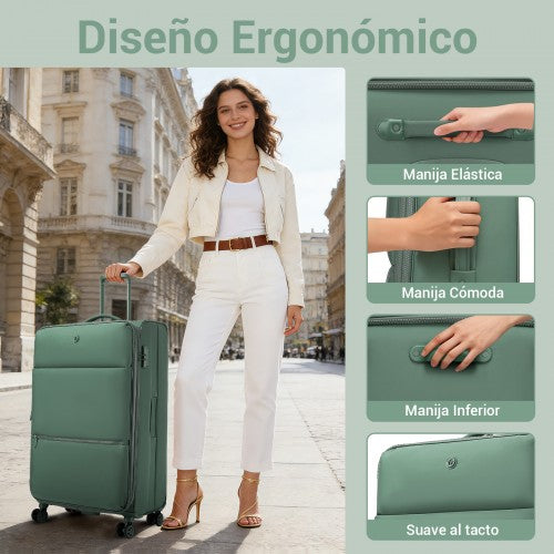 KSN2593 20/26/30-inch green luggage set – set view