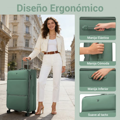 KSN2593 20/26/30-inch green luggage set – set view