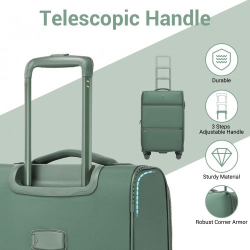 KSN2593 20/26/30-inch green luggage set – set view