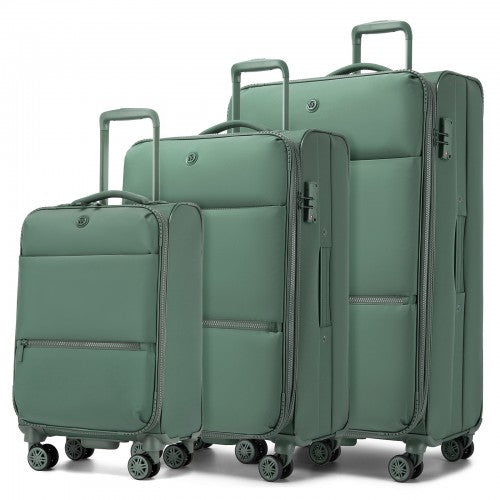 KSN2593 20/26/30-inch green luggage set – set view