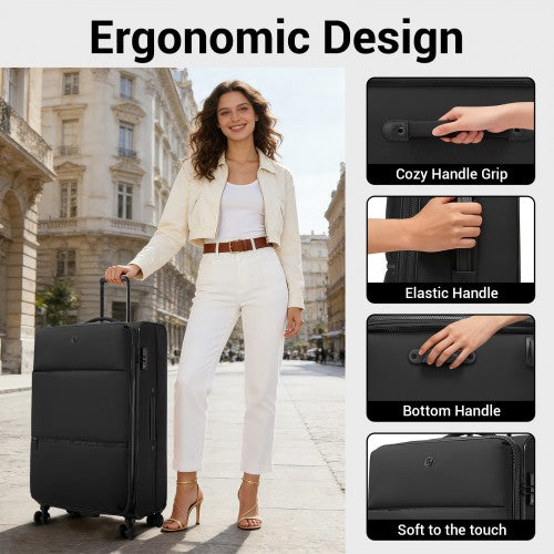 KSN2593 20/26/30-inch black luggage set – set view