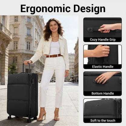 KSN2593 20/26/30-inch black luggage set – set view