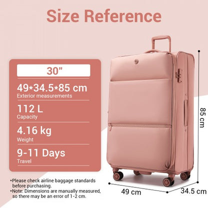 KSN2593 20/26/30-inch pink luggage set – set view