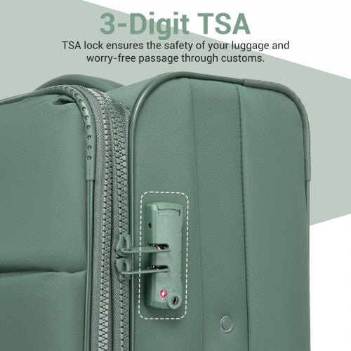 KSN2593 20/26/30-inch green luggage set – set view
