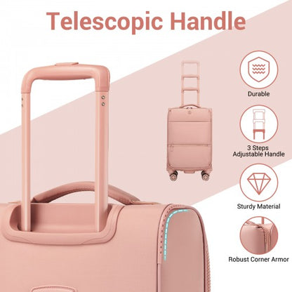 KSN2593 20/26/30-inch pink luggage set – set view