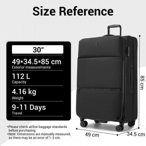 KSN2593 20/26/30-inch black luggage set – set view