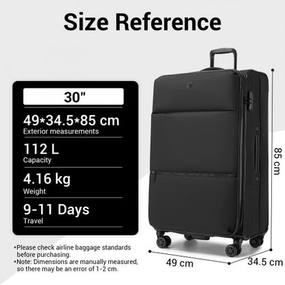 KSN2593 20/26/30-inch black luggage set – set view