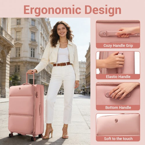KSN2593 20/26/30-inch pink luggage set – set view