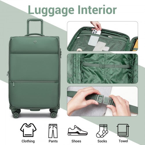 KSN2593 20/26/30-inch green luggage set – set view