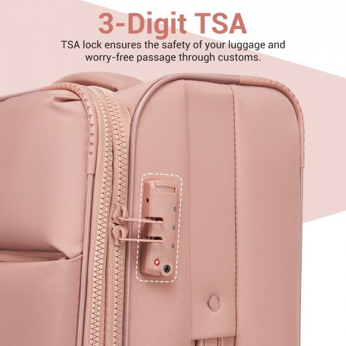 KSN2593 20/26/30-inch pink luggage set – set view