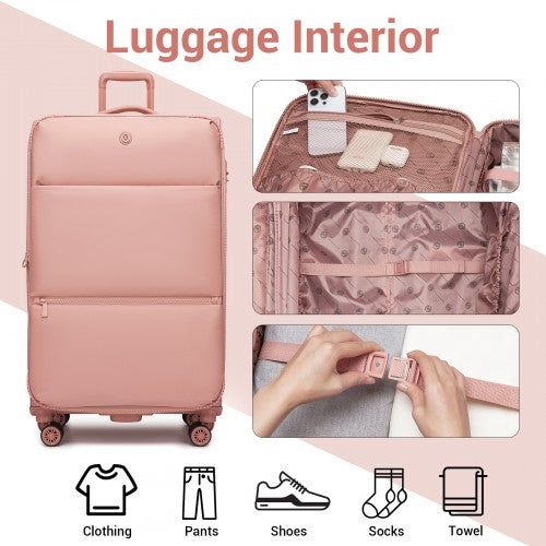 KSN2593 20/26/30-inch pink luggage set – set view