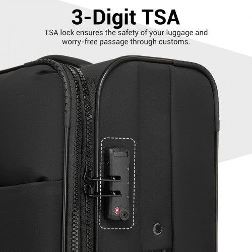KSN2593 20/26/30-inch black luggage set – set view