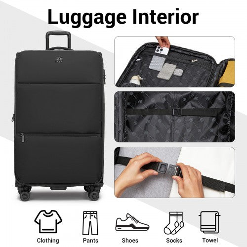 KSN2593 20/26/30-inch black luggage set – set view