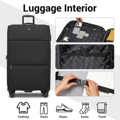 KSN2593 20/26/30-inch black luggage set – set view