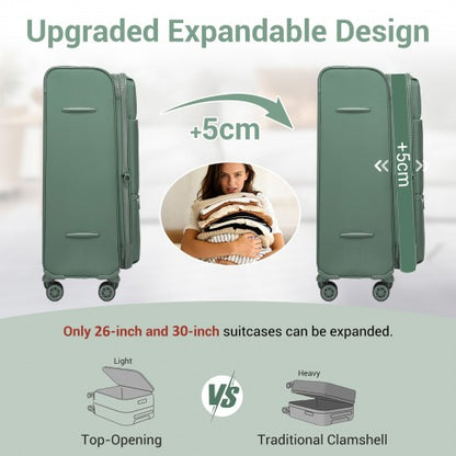 KSN2593 20/26/30-inch green luggage set – set view