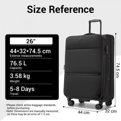 KSN2593 20/26/30-inch black luggage set – set view