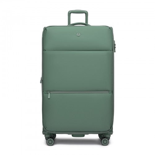 KSN2593 - 30 inch Women's Lightweight Softshell Suitcase with Spinner Wheels and Spacious Compartments - Green