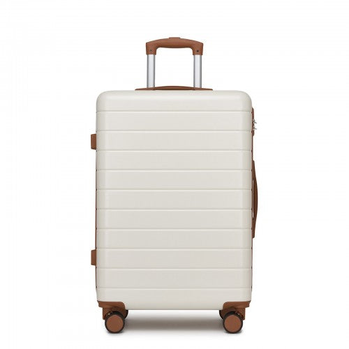 KSN2691 24-inch cream and brown suitcase – detail view 24