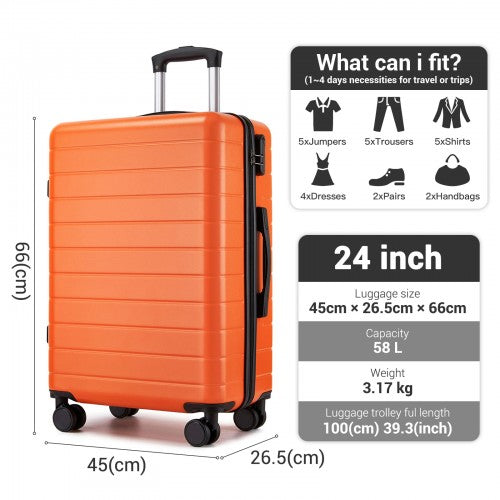 KSN2691 24-inch orange and black suitcase – detail view 24