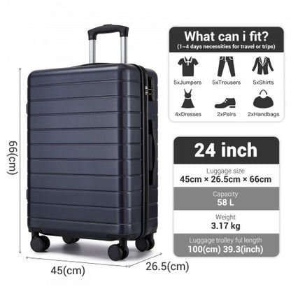 KSN2691 24-inch navy and black suitcase – detail view 24