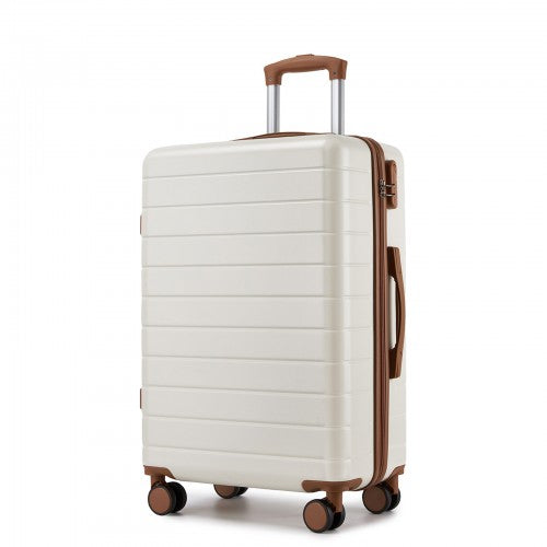 KSN2691 24-inch cream and brown suitcase – detail view 24