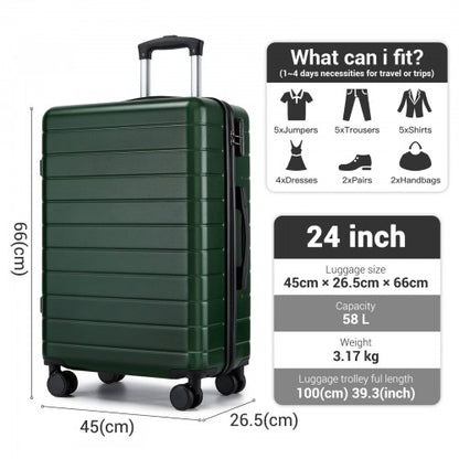 KSN2691 24-inch green and black suitcase – detail view 24