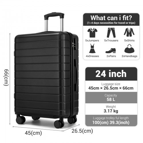 KSN2691 24-inch black suitcase – detail view 24