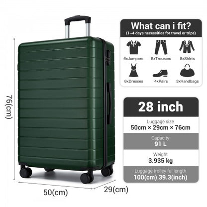 KSN2691 28-inch green suitcase – side view