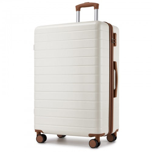 KSN2691 28-inch cream and brown suitcase – detail view 28
