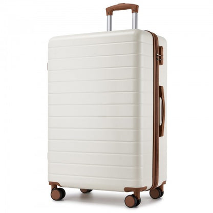 KSN2691 28-inch cream and brown suitcase – detail view 28