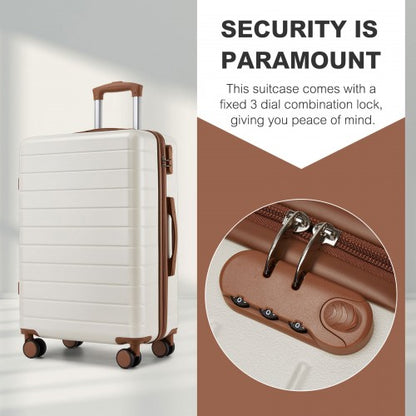 KSN2691 28-inch cream and brown suitcase – detail view 28