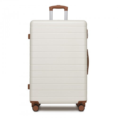 KSN2691 28-inch cream and brown suitcase – detail view 28