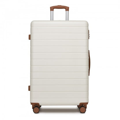 KSN2691 28-inch cream and brown suitcase – detail view 28