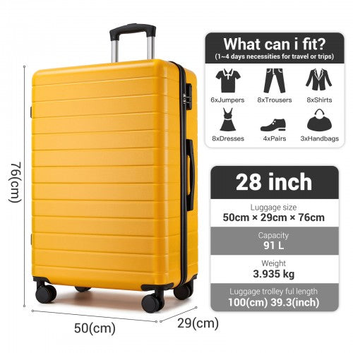 KSN2691 28-inch yellow and black suitcase – detail view 28