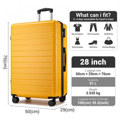 KSN2691 28-inch yellow and black suitcase – detail view 28