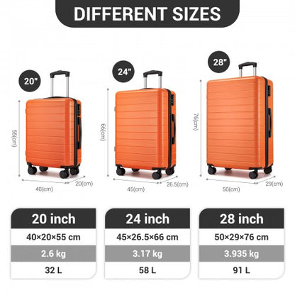 KSN2691 20/24/28-inch orange and black luggage set – set view