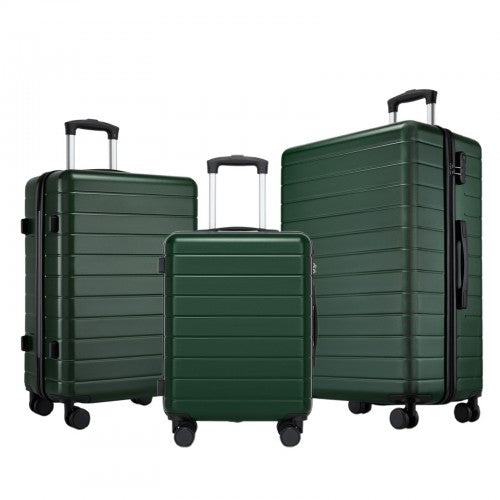 KSN2691 20/24/28-inch green and black luggage set – set view