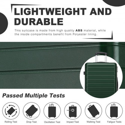 KSN2691 20/24/28-inch green and black luggage set – set view