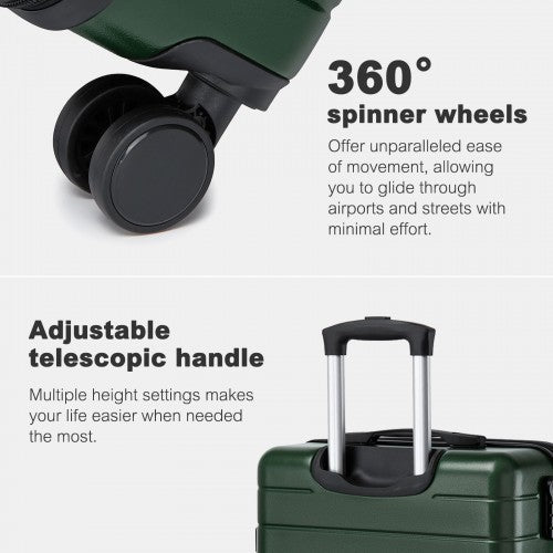 KSN2691 20/24/28-inch green and black luggage set – set view