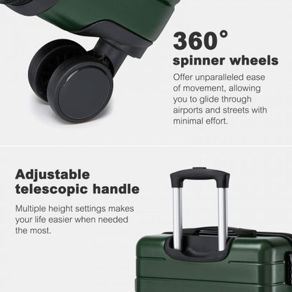 KSN2691 20/24/28-inch green and black luggage set – set view