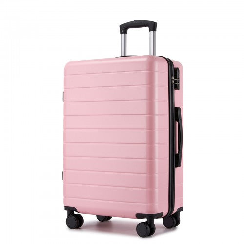 KSN2691 - 24" Checked Luggage, Durable ABS Hard Shell Suitcase with 360 Silent Spinner Wheels & Secure Combination Lock