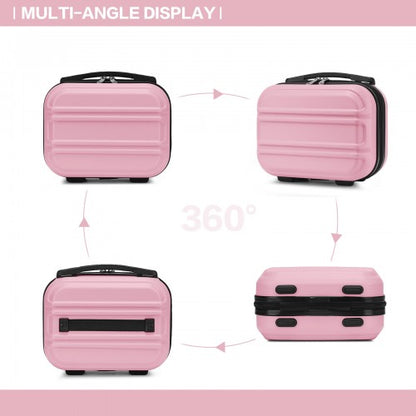 K1871-1L - Kono 12 Inch Lightweight Hard Shell ABS Vanity Case - Pink