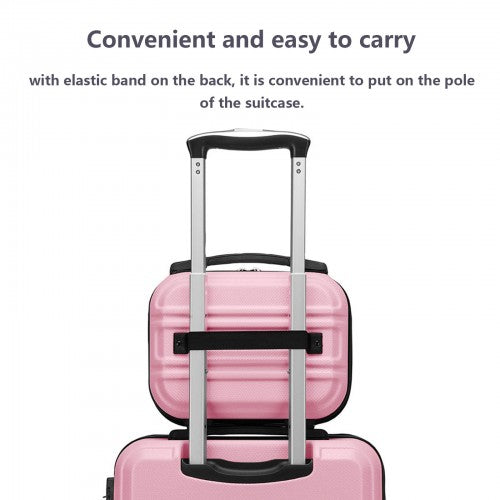K1871-1L - Kono 12 Inch Lightweight Hard Shell ABS Vanity Case - Pink