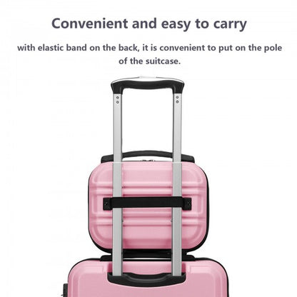 K1871-1L - Kono 12 Inch Lightweight Hard Shell ABS Vanity Case - Pink