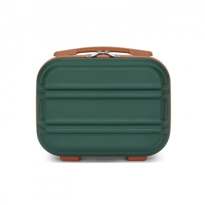 K1871-1L - Kono 12 Inch Lightweight Hard Shell ABS Vanity Case - Green And Brown