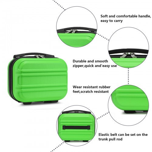K1871-1L - Kono 12 Inch Lightweight Hard Shell ABS Vanity Case - Green