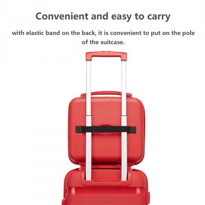 KSK2492 - Kono 12-Inch PP Hardshell Lightweight Vanity Case for Travel & Daily Use - Red